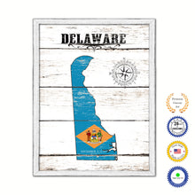 Load image into Gallery viewer, Delaware Flag Gifts Home Decor Wall Art Canvas Print with Custom Picture Frame