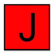 Load image into Gallery viewer, Alphabet J Red Canvas Print Black Frame Kids Bedroom Wall Décor Home Art
