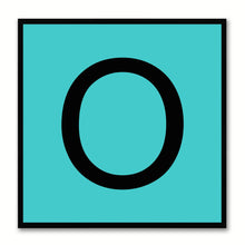 Load image into Gallery viewer, Alphabet O Aqua Canvas Print Black Frame Kids Bedroom Wall Décor Home Art