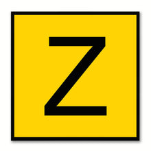 Load image into Gallery viewer, Alphabet Z Yellow Canvas Print Black Frame Kids Bedroom Wall Décor Home Art