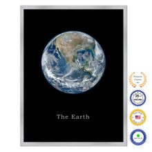 Load image into Gallery viewer, Earth Print on Canvas Planets of Solar System Silver Picture Framed Art Home Decor Wall Office Decoration