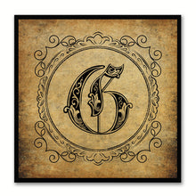 Load image into Gallery viewer, Alphabet G Brown Canvas Print Black Frame Kids Bedroom Wall Décor Home Art