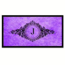 Load image into Gallery viewer, Alphabet Letter J Purple Canvas Print, Black Custom Frame