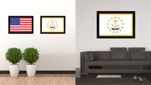 Load image into Gallery viewer, Rhode Island State Flag Canvas Print with Custom Black Picture Frame Home Decor Wall Art Decoration Gifts
