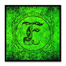 Load image into Gallery viewer, Alphabet F Green Canvas Print Black Frame Kids Bedroom Wall Décor Home Art