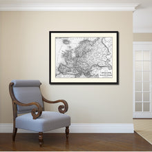 Load image into Gallery viewer, Europe Vintage B&W Map Canvas Print, Picture Frame Home Decor Wall Art Gift Ideas