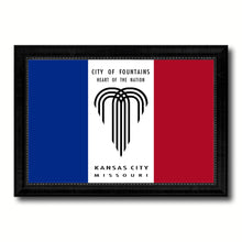 Load image into Gallery viewer, Kansas City Missouri State Flag Canvas Print Black Picture Frame