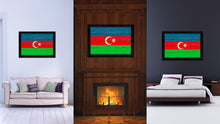 Load image into Gallery viewer, Azerbaijan Country Flag Vintage Canvas Print with Black Picture Frame Home Decor Gifts Wall Art Decoration Artwork