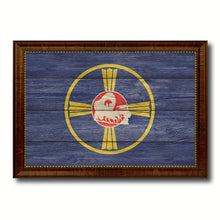 Load image into Gallery viewer, Omaha City Nebraska State Texture Flag Canvas Print Brown Picture Frame