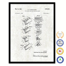 Load image into Gallery viewer, 1962 Legos Building Sets and Blocks Old Patent Art Print on Canvas Custom Framed Vintage Home Decor Wall Decoration Great for Gifts