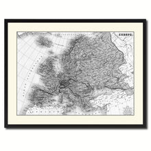 Load image into Gallery viewer, Europe Vintage B&W Map Canvas Print, Picture Frame Home Decor Wall Art Gift Ideas