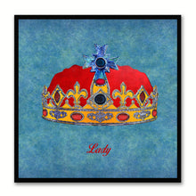 Load image into Gallery viewer, Lady Blue Canvas Print Black Frame Kids Bedroom Wall Home Décor