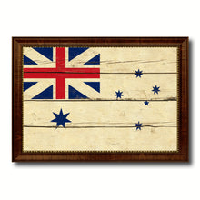 Load image into Gallery viewer, Australian White Ensign City Australia Country Vintage Flag Canvas Print Brown Picture Frame