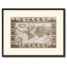 Load image into Gallery viewer, Geographic Vintage Sepia Map Canvas Print, Picture Frame Gifts Home Decor Wall Art Decoration