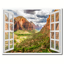 Load image into Gallery viewer, Landscape Zion National Park Picture French Window Framed Canvas Print Home Decor Wall Art Collection
