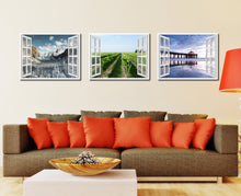 Load image into Gallery viewer, Wine Vineyard Ontario Canada Picture French Window Framed Canvas Print Home Decor Wall Art Collection