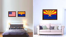 Load image into Gallery viewer, Arizona State Flag Canvas Print with Custom Brown Picture Frame Home Decor Wall Art Decoration Gifts