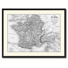 Load image into Gallery viewer, France Vintage B&W Map Canvas Print, Picture Frame Home Decor Wall Art Gift Ideas