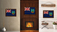 Load image into Gallery viewer, Montserrat Country Flag Vintage Canvas Print with Brown Picture Frame Home Decor Gifts Wall Art Decoration Artwork