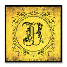 Load image into Gallery viewer, Alphabet R Yellow Canvas Print Black Frame Kids Bedroom Wall Décor Home Art