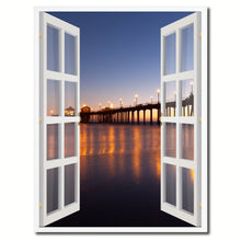 Load image into Gallery viewer, Huntington Beach California Picture French Window Canvas Print with Frame Gifts Home Decor Wall Art Collection