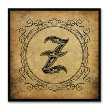 Load image into Gallery viewer, Alphabet Z Brown Canvas Print Black Frame Kids Bedroom Wall Décor Home Art