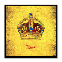 Load image into Gallery viewer, King Yellow Canvas Print Black Frame Kids Bedroom Wall Home Décor