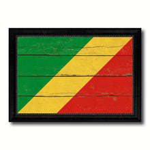 Load image into Gallery viewer, Congo Republic Country Flag Vintage Canvas Print with Black Picture Frame Home Decor Gifts Wall Art Decoration Artwork
