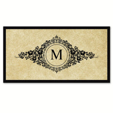 Load image into Gallery viewer, Alphabet Letter M Brown Canvas Print, Black Custom Frame