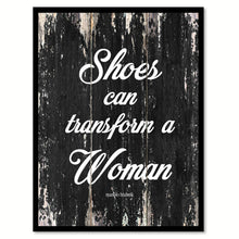 Load image into Gallery viewer, Shoes Can Transform A Woman Manolo Blahnik Quote Saying Framed Canvas Print Gift Ideas Home Decor Wall Art 122322 Black