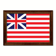 Load image into Gallery viewer, Grand Union Military Flag Canvas Print with Brown Picture Frame Home Decor Wall Art Gift Ideas