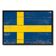 Load image into Gallery viewer, Sweden Country National Flag Vintage Canvas Print with Picture Frame Home Decor Wall Art Collection Gift Ideas