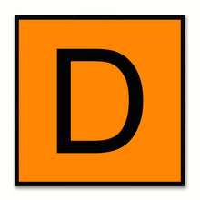 Load image into Gallery viewer, Alphabet D Orange Canvas Print Black Frame Kids Bedroom Wall Décor Home Art
