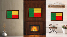 Load image into Gallery viewer, Benin Country Flag Vintage Canvas Print with Brown Picture Frame Home Decor Gifts Wall Art Decoration Artwork