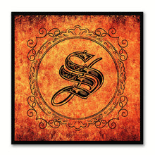 Load image into Gallery viewer, Alphabet S Orange Canvas Print Black Frame Kids Bedroom Wall Décor Home Art