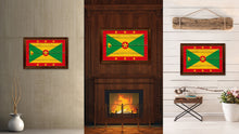 Load image into Gallery viewer, Grenada Country Flag Vintage Canvas Print with Brown Picture Frame Home Decor Gifts Wall Art Decoration Artwork