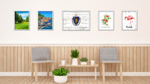 Load image into Gallery viewer, Massachusetts State Flag Shabby Chic Gifts Home Decor Wall Art Canvas Print, White Wash Wood Frame