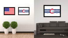 Load image into Gallery viewer, Cincinnati City Ohio State Flag Canvas Print Black Picture Frame