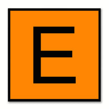 Load image into Gallery viewer, Alphabet E Orange Canvas Print Black Frame Kids Bedroom Wall Décor Home Art