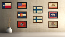 Load image into Gallery viewer, Finland Country Flag Vintage Canvas Print with Black Picture Frame Home Decor Gifts Wall Art Decoration Artwork