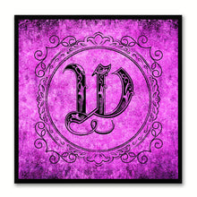 Load image into Gallery viewer, Alphabet W Purple Canvas Print Black Frame Kids Bedroom Wall Décor Home Art