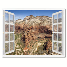 Load image into Gallery viewer, Aerial View Zion National Park Picture French Window Framed Canvas Print Home Decor Wall Art Collection
