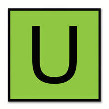 Load image into Gallery viewer, Alphabet U Green Canvas Print Black Frame Kids Bedroom Wall Décor Home Art