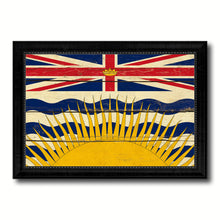 Load image into Gallery viewer, British Columbia Province City Canada Country Vintage Flag Canvas Print Black Picture Frame