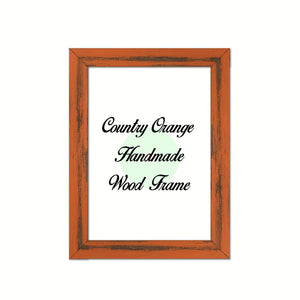 Country Orange Wood Frame Wholesale Farmhouse Shabby Chic Picture Photo Poster Art Home Decor