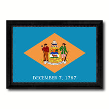 Load image into Gallery viewer, Delaware State Flag Canvas Print with Custom Black Picture Frame Home Decor Wall Art Decoration Gifts