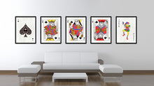 Load image into Gallery viewer, Queen Spades Poker Decks of Vintage Cards Print on Canvas Black Custom Framed