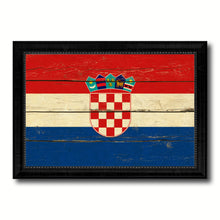 Load image into Gallery viewer, Croatia Country Flag Vintage Canvas Print with Black Picture Frame Home Decor Gifts Wall Art Decoration Artwork