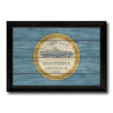 Load image into Gallery viewer, Boston City Massachusetts State Texture Flag Canvas Print Black Picture Frame
