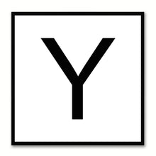 Load image into Gallery viewer, Alphabet Y White Canvas Print Black Frame Kids Bedroom Wall Décor Home Art